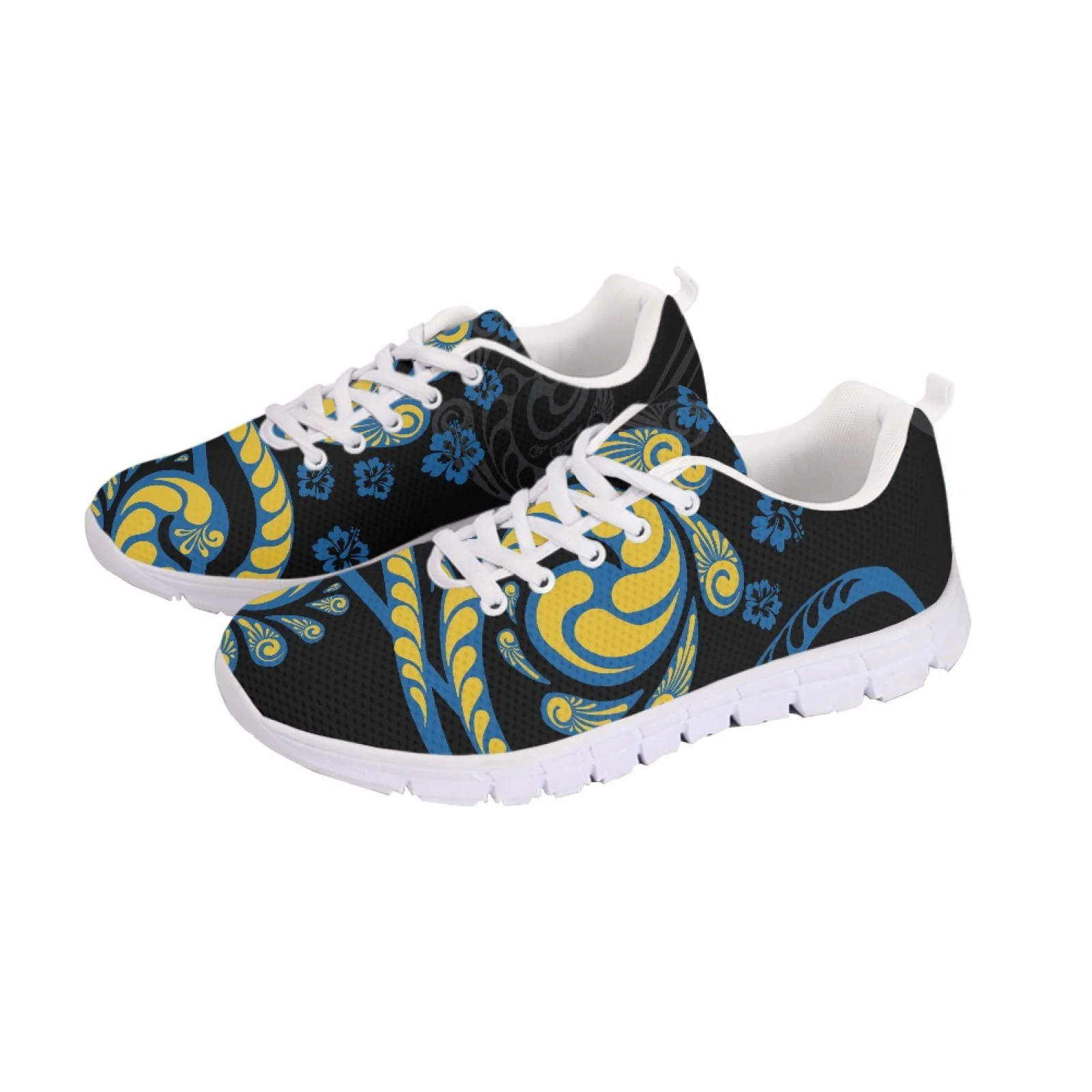 

Polynesian Tribal Pohnpei Totem Tattoo Prints Men Women Ultralight Lace-Up Walkng Jogging Shoes Breathable Non-slip Sneakers