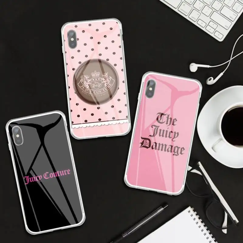 

Brand Juicyes Couture For Woman Phone Case Transparent Case For IPhone6 6s 7 8 Plus X Xs Xr Xsmax 11 12 13 Pro Promax 12 13mini