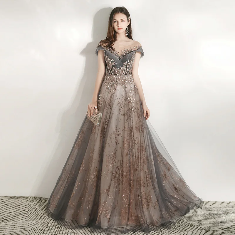 

Party Dress Formal Evening Dress A-line Vintage Lace Evening Dress with Customization