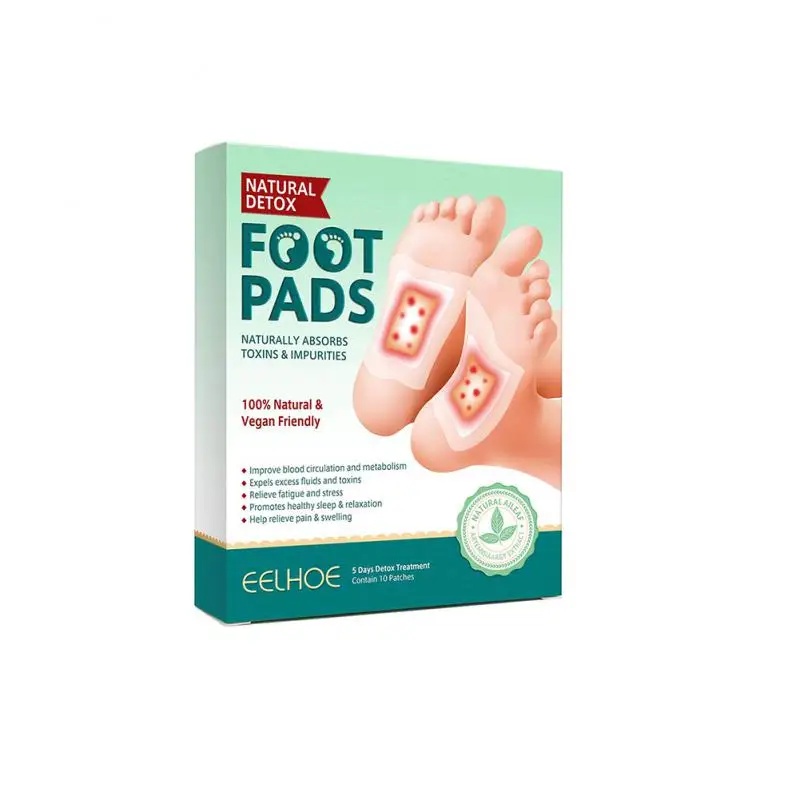 

10pcs Detox Foot Patches Detoxify Toxins Foot Pads Deep Cleansing Adhesive Feet Care Patch Stress Relief Improve Sleep Foot Care