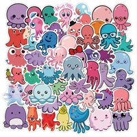 1050100 pcs funny octopus cartoon stickers kids toy animal decals autocollant waterproof diy laptop luggage bicycle skateboard