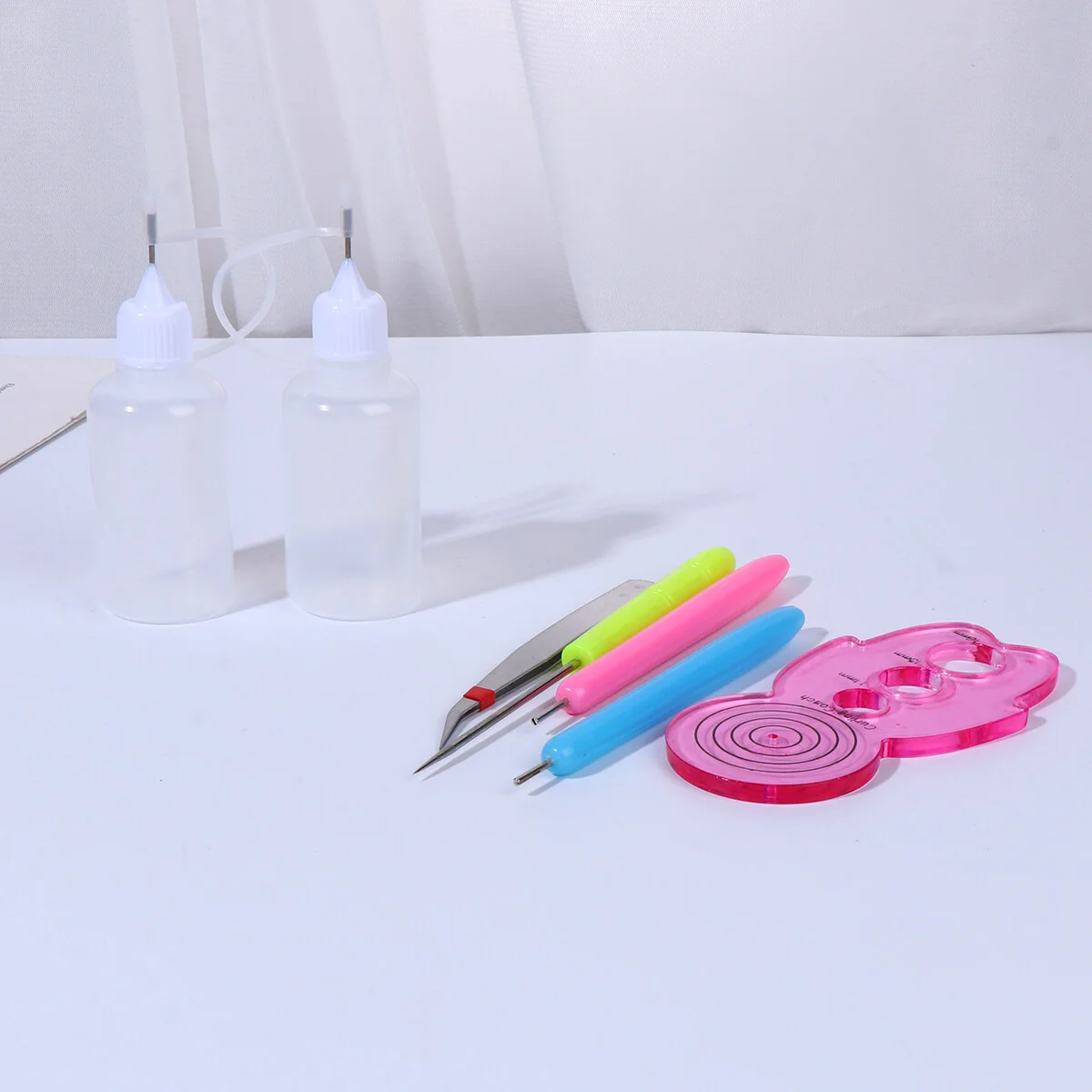 

7Pcs Paper Quilling Kits Paper Rolling Pen with Glue Bottle and Quilling for Home School Craft ( )