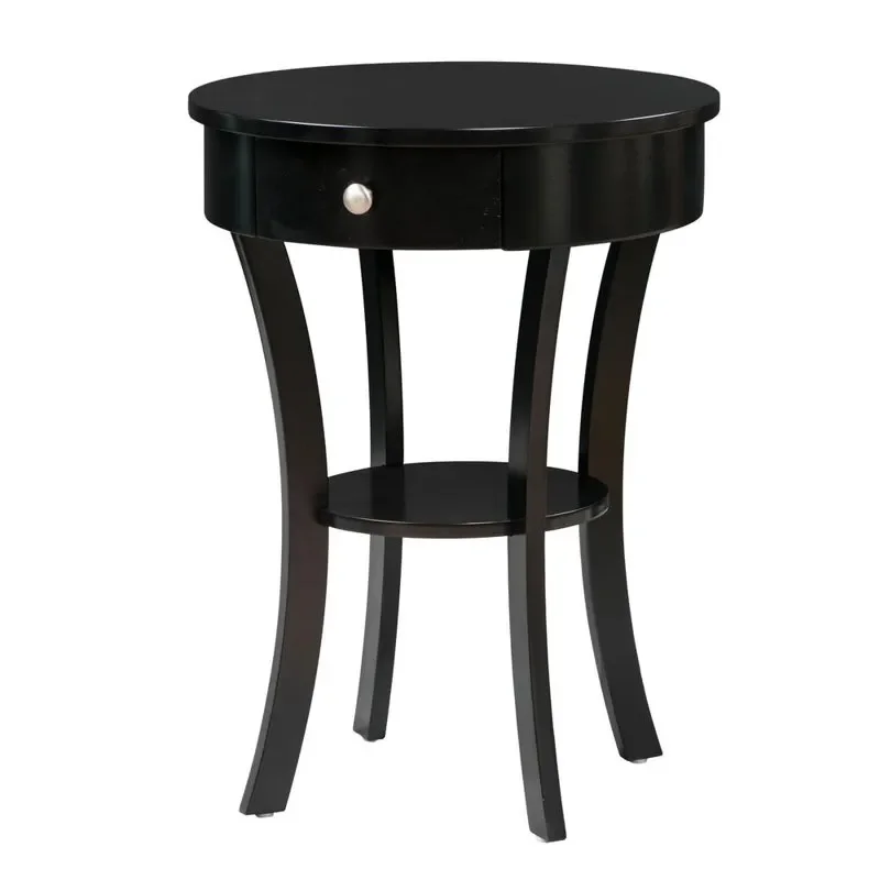 

Beautiful Accents Schaffer 1 Drawer End Table with Shelf, Classic Black Finish Perfect for Any Room.