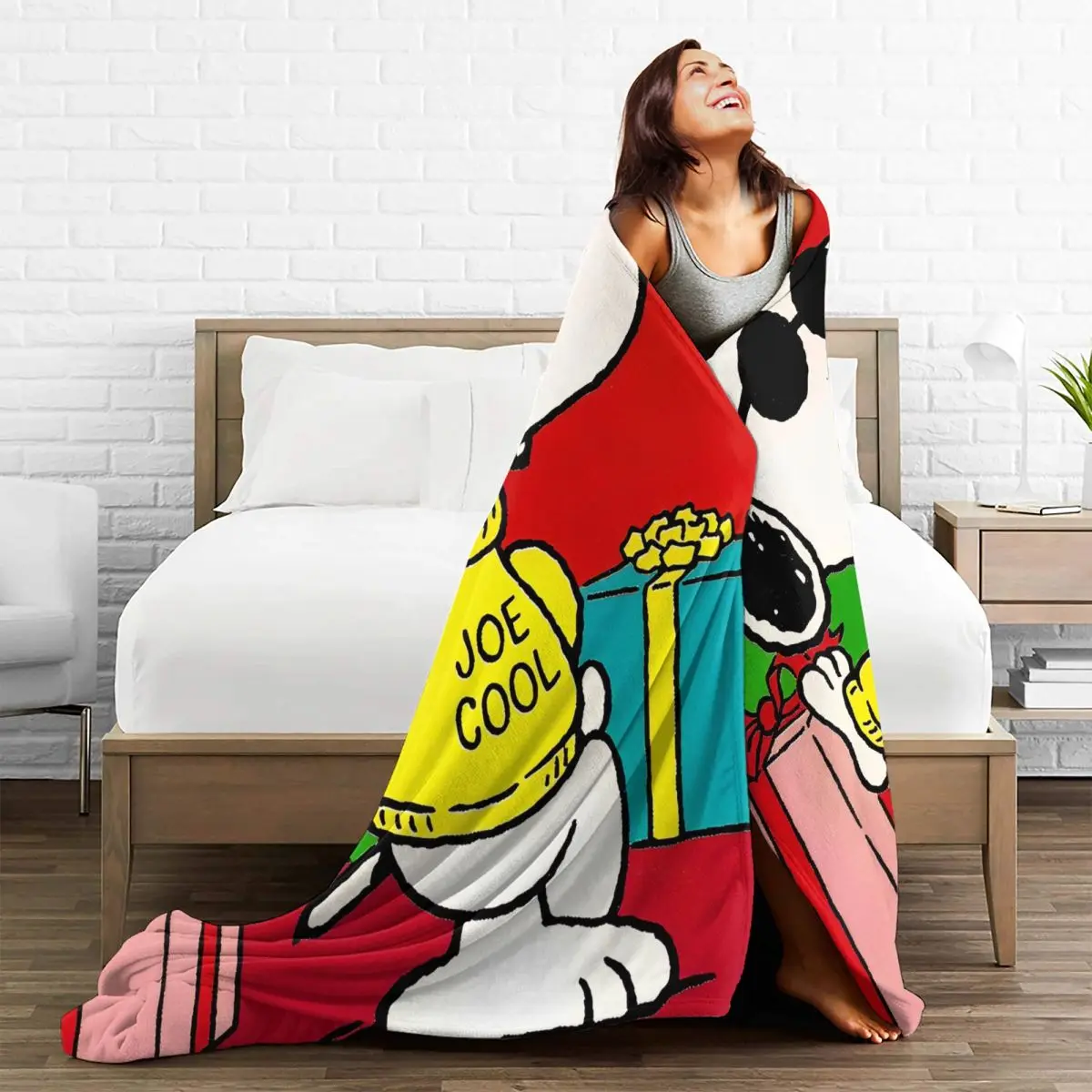 Супер мягкое одеяло для пикника SNOOPY Cartoon Miniso (1)-bayingimg фланелевое покрывало спальни