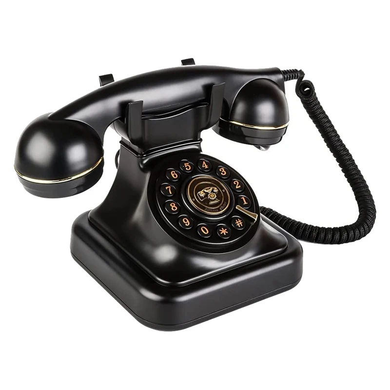 Retro Landline Telephone,Old Fashioned Vintage Landline Phones With Classic Metal Bell Retro Telephone For Home Office