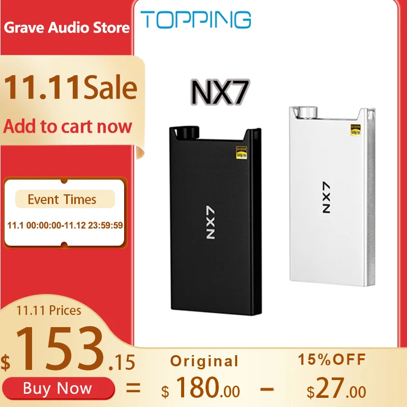 Tanie TOPPING NX7 Przenośny Wzmacniacz Słuchawkowy NFCA 1400mW Moc Wyjściowa Z Portem 3.5mm 4.4mm 20H żywotność Baterii
