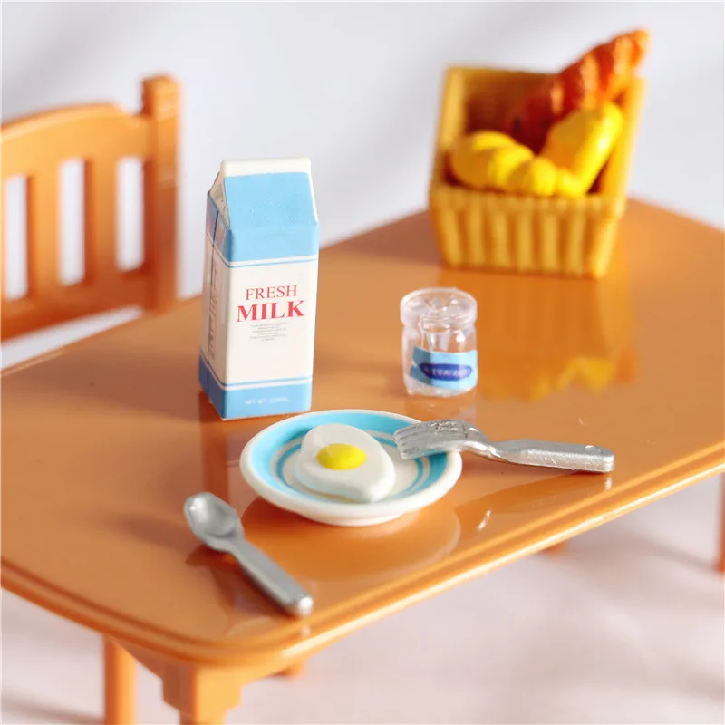 1:12 Milk Egg Dollhouse Ornaments Kit Miniature Furniture Decor Micro Landscape Toys Mini Food Play DIY Craft Home Accessories