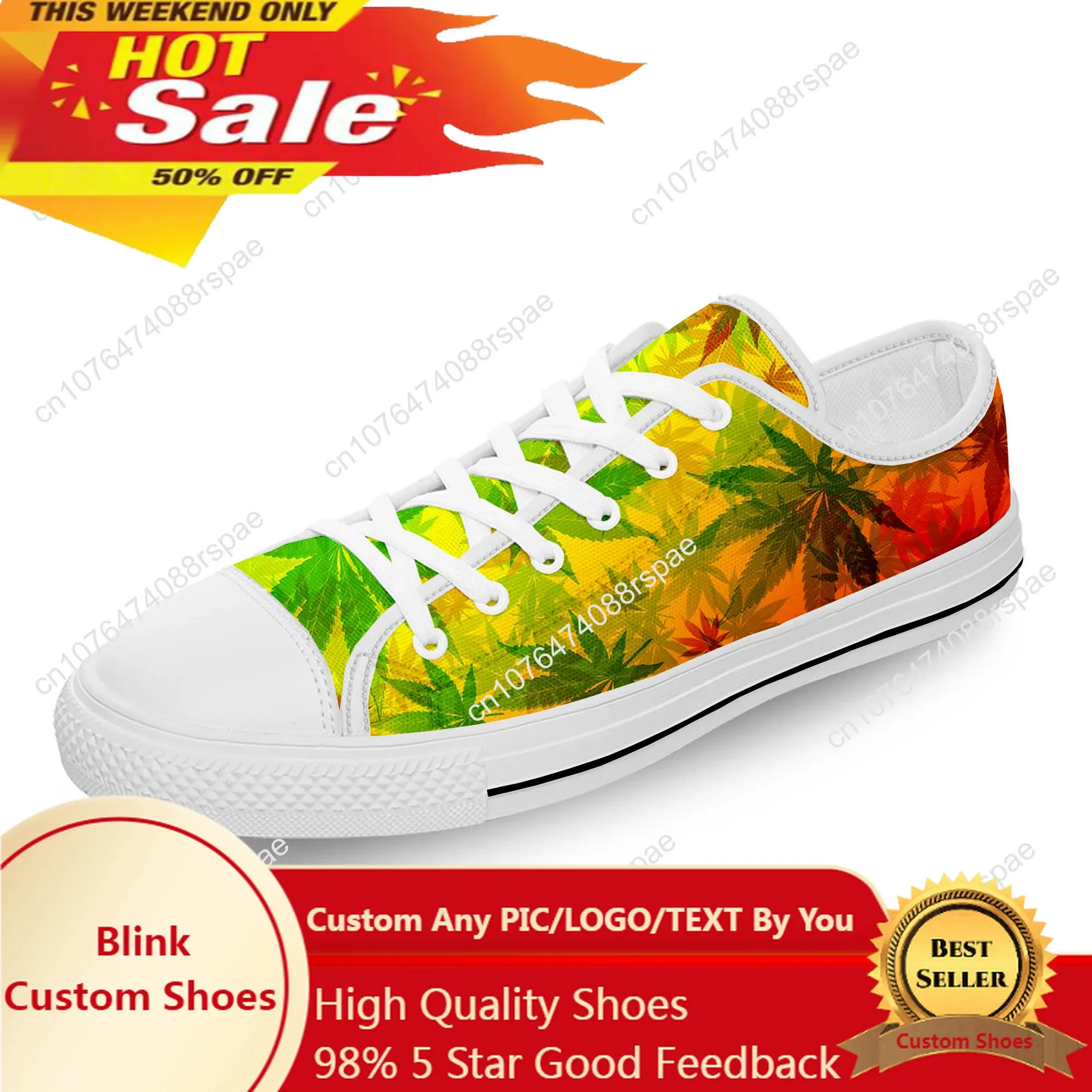 

Кроссовки Reggae Rasta с рисунком листьев, модные холщовые кроссовки с 3D принтом, легкие дышащие кроссовки для мужчин и женщин