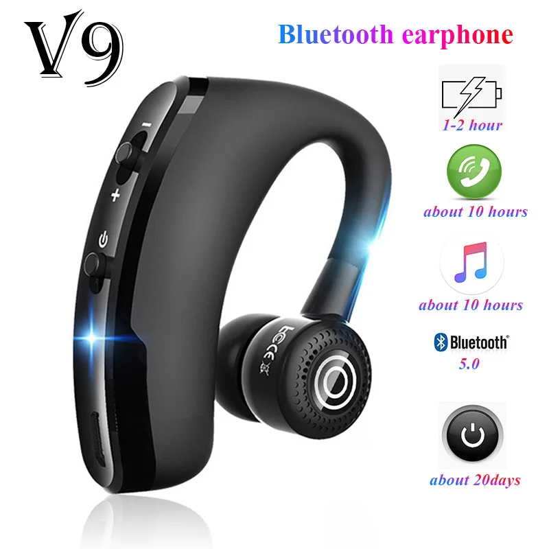 

New V9 Earphones Bluetooth Headphones Handsfree Wireless Headset Business Headset Drive Call Sports Earphones For iphone Samsung