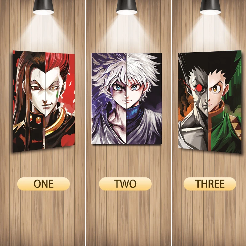 Anime Hunter X Hunter  Poster 3D Lenticular Poster Wall Decor Triple Transition Lenticular Print Wall Poster Decoration Home