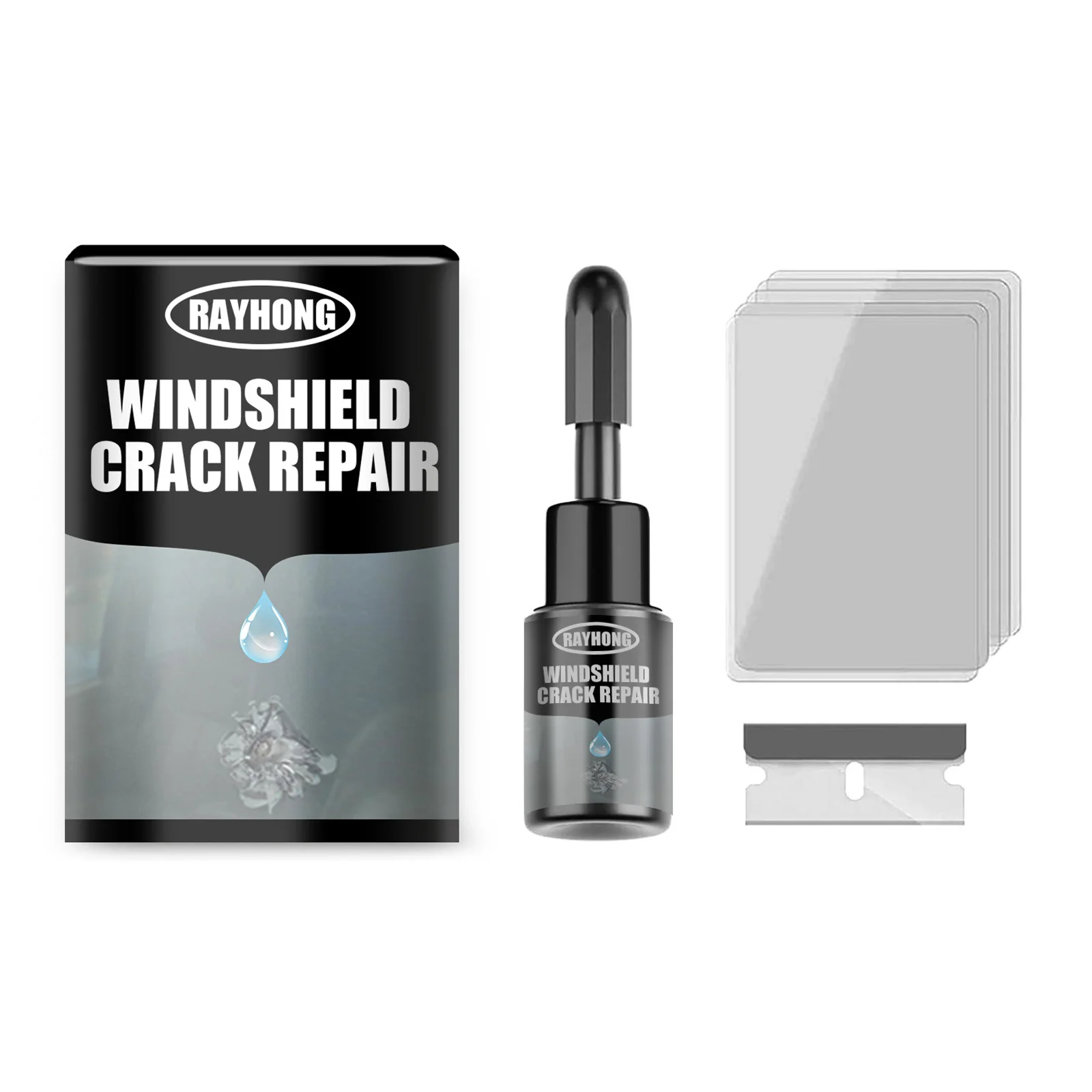 

Cracked Glass Repair Kit Windshield Kits DIY Cars Window Tools Glass Scratch Repair Kit Fillers Adhesives Sealants Car Wash