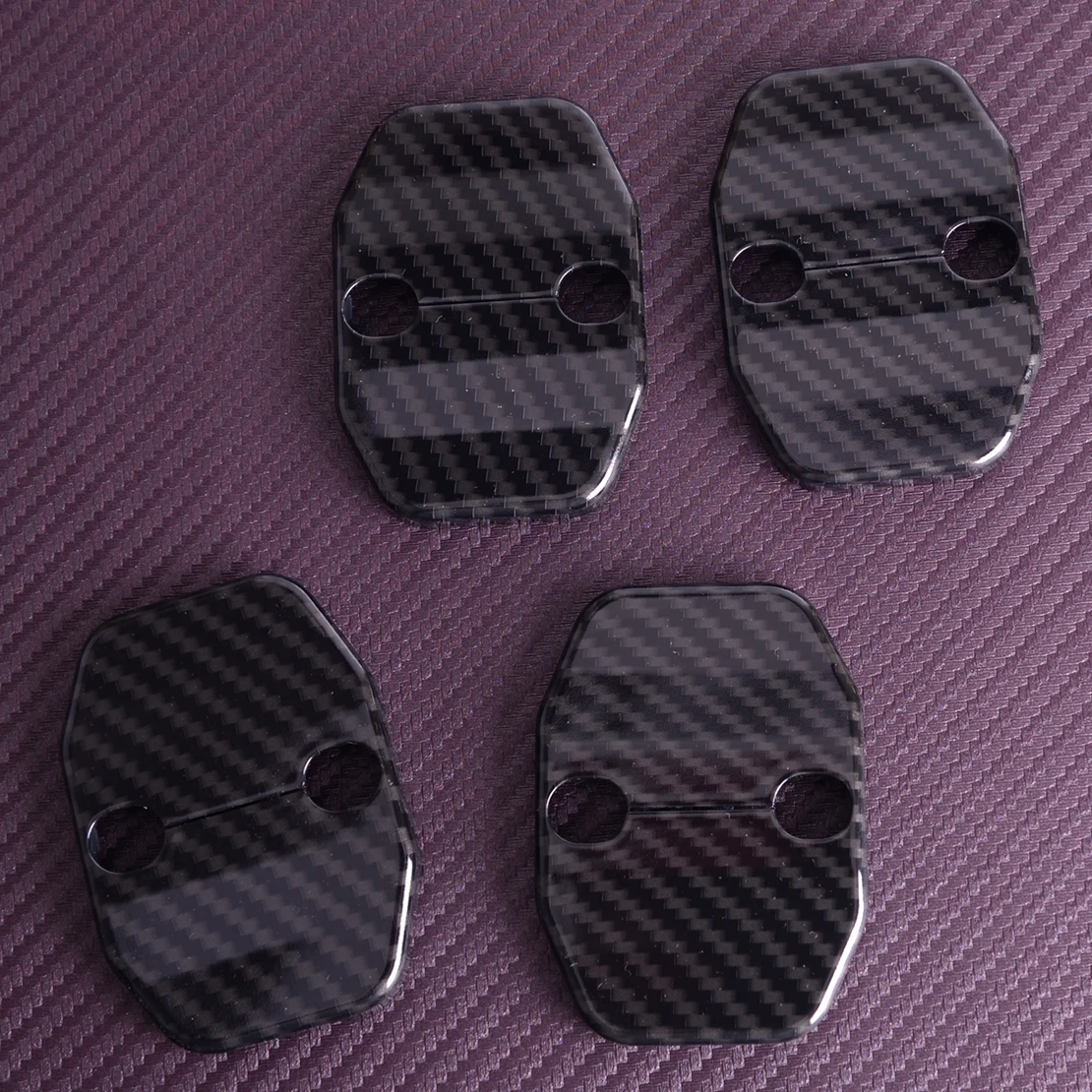 

4pcs/set Door Lock Protection Cover Trim Carbon Fiber Style ABS Plastic Fit For Dodge Charger Ram 1500 Durango 2011-2019 2020