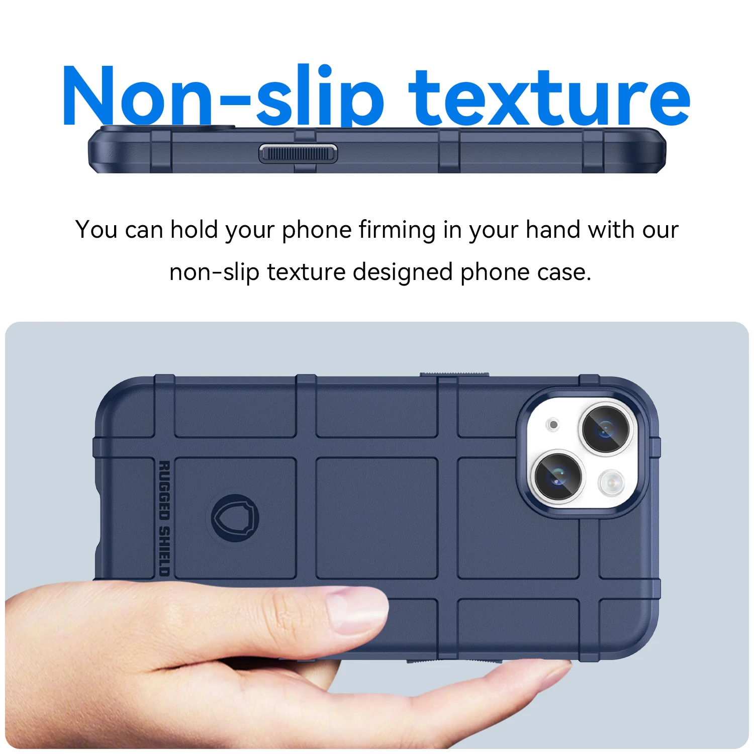 Blue Rugged Shield Shockproof Armor Case For iPhone 14 Protection Case Back Cover
