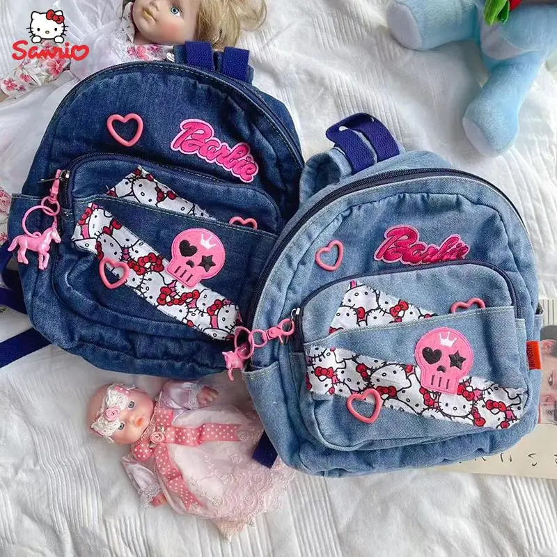 

Милый вместительный рюкзак Y2K Hello Kitty для студентов, дорожная сумка для подростков, школьные ранцы для девочек и мальчиков