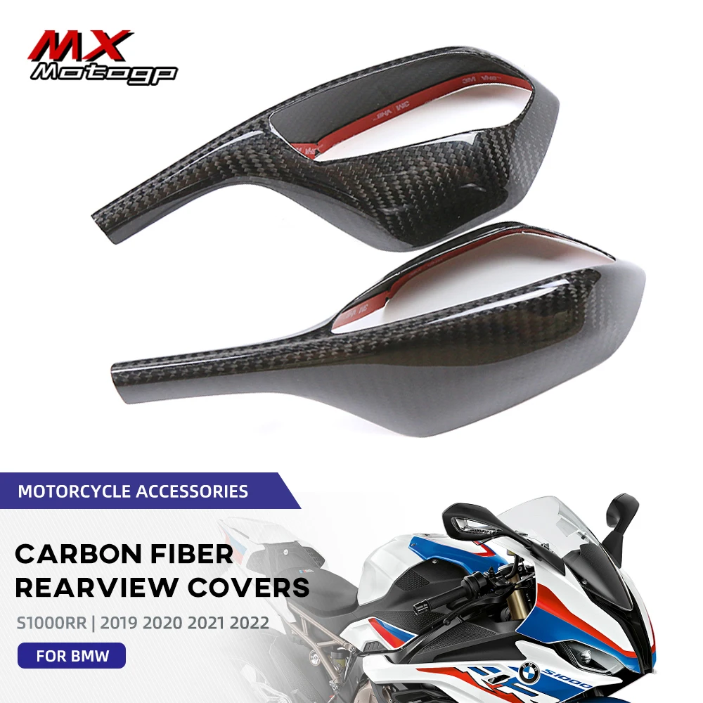 

For BMW S1000RR S1000 RR 2019 2020 2021 2022 Motorcycle Carbon Fiber Rearview Mirrors Covers Fairing Rear View Side Mirror Caps