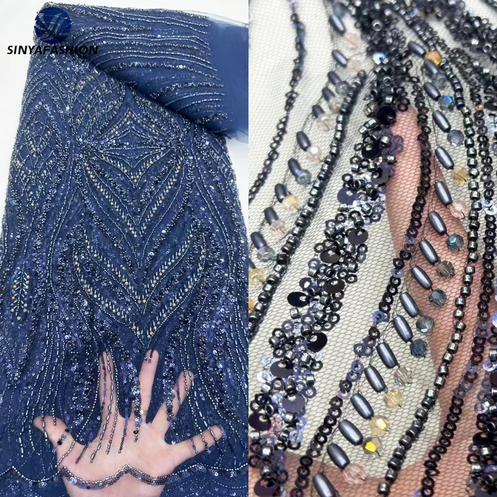 Красные хрустальные бусины блестки африканская нигерийская кружевная ткань 2024