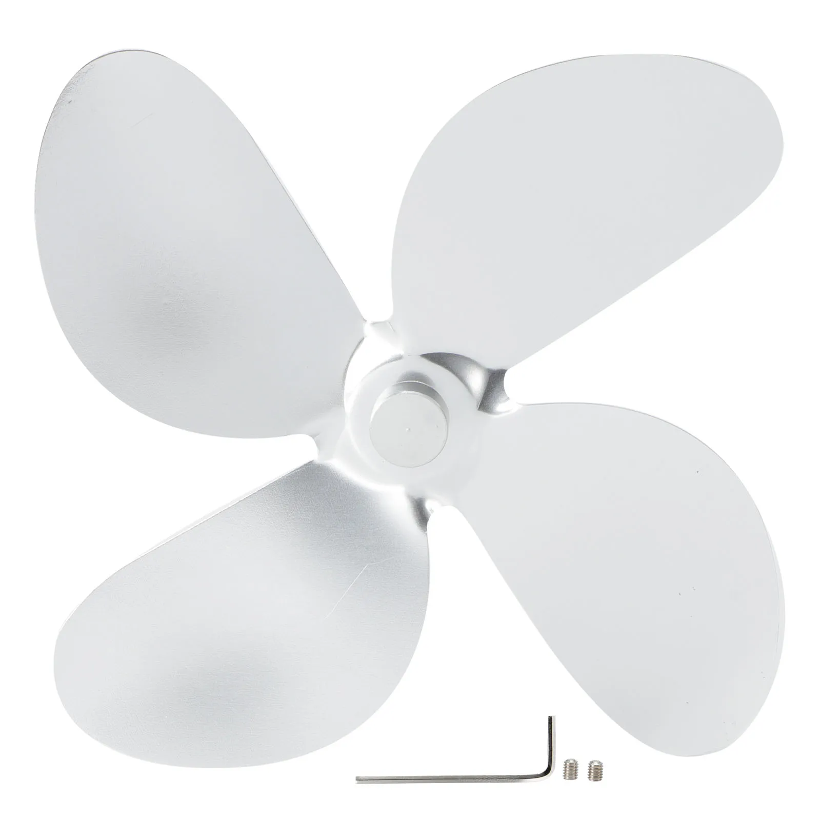 

4 Blades Fireplace Fan Blade Stove Fan Blades Replacement Parts Home Stove AccessoriesSilver