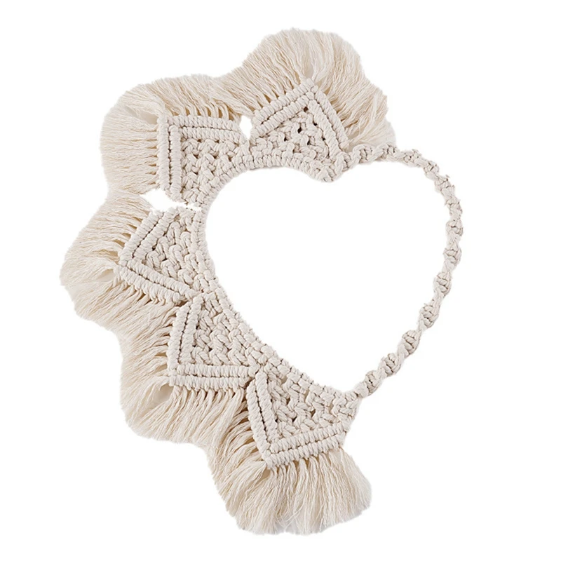 

Boho Handmade Woven Macrame Wall Hanging Heart Tapestry Wedding Wall Decoration Living Room Home Decor Art