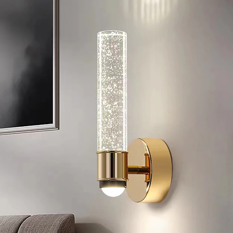 

Simple Nordic LED Wall Lamps Creative Living Room Background Wall Decor Bubble Crystal Wall Lights Bedroom Dining Room Lighting