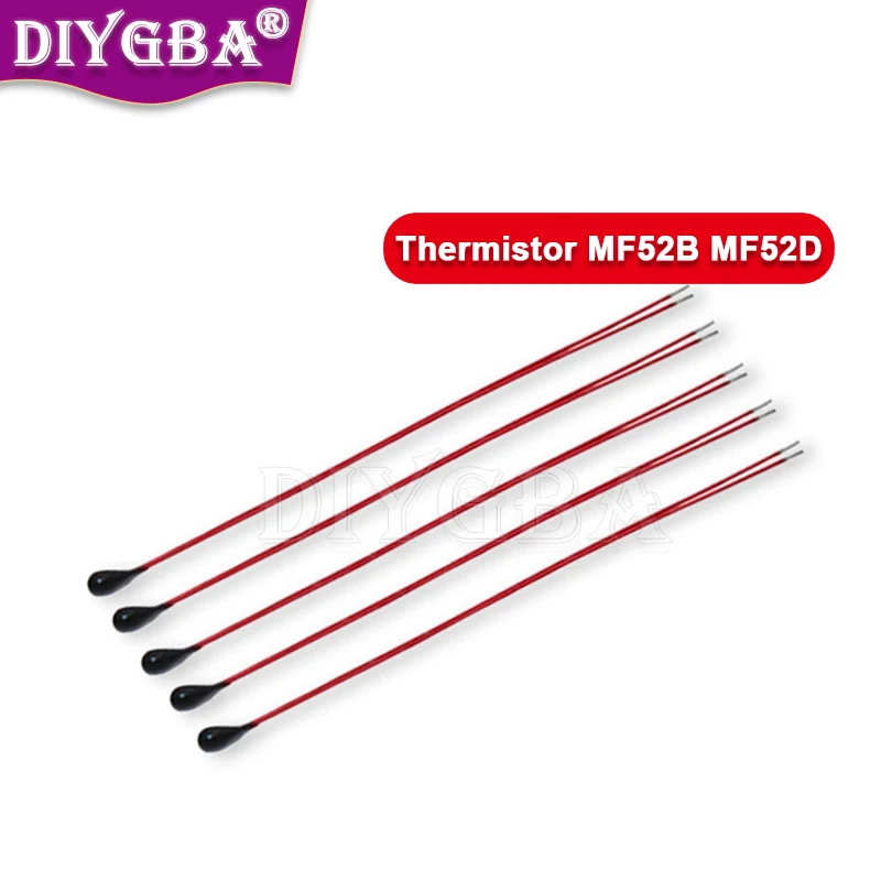 

Терморезистор MF52B MF52D NTC, 10 шт., терморезистор 10K 100K, провод зонда B3950 B3435 1% 10 см, датчик контроля температуры