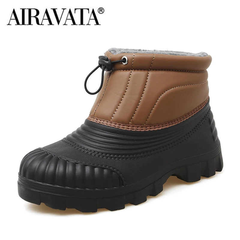 Men Boots Winter Plush Warm Snow Shoes Comfortable Life Waterproof Mens Leather Sneakers Male Boots