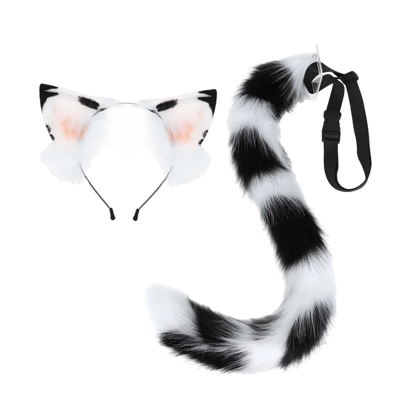 Повязка на голову с кошачьими ушками и хвостом аксессуары для костюмов животных