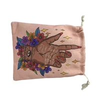 hand pattern tarot rune bag board game drawstring tarot bag novel tarot card dice storage bag tarot card holder bag jewelry