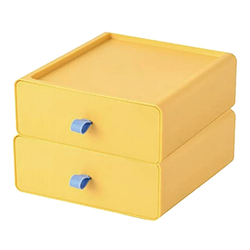 

2 Tiers Drawer Storage Case PP Storage Box Cosmetics Accessories Case Box Drawer Document Table Office Supplies