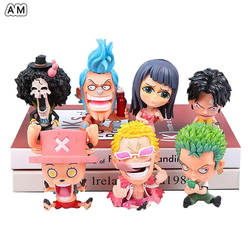 

8cm Anime One Piece Figure Q Version Toys Cartoons Action Figurine Doll Modle Luffy Zoro Sanji PVC Collection Toy Birthday Gift