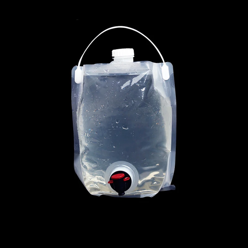 

1Pc 5L Portable Clear Drink Bag Flask Wine Bag Beer Juice Drink Plastic Wine Camping Outdoor Large Blue Suction Liquid Bag