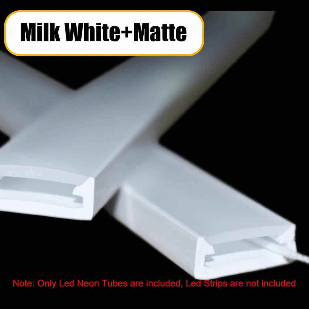 

LED Silicone Neon Tube T0511 T0513 T0515 Flexible Protection Cover Transparent Matte Black Milky For 8-12mm WS2812 WS2811 Strip
