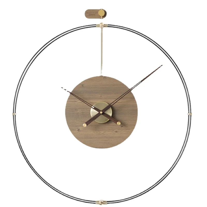 

Nordic Silent Wall Clock Modern Design Wooden Metal Watch Luxury Clocks Creative Living Room Art Reloj De Pared Home Decor