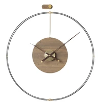 nordic silent wall clock modern design wooden metal watch luxury clocks creative living room art reloj de pared home decor