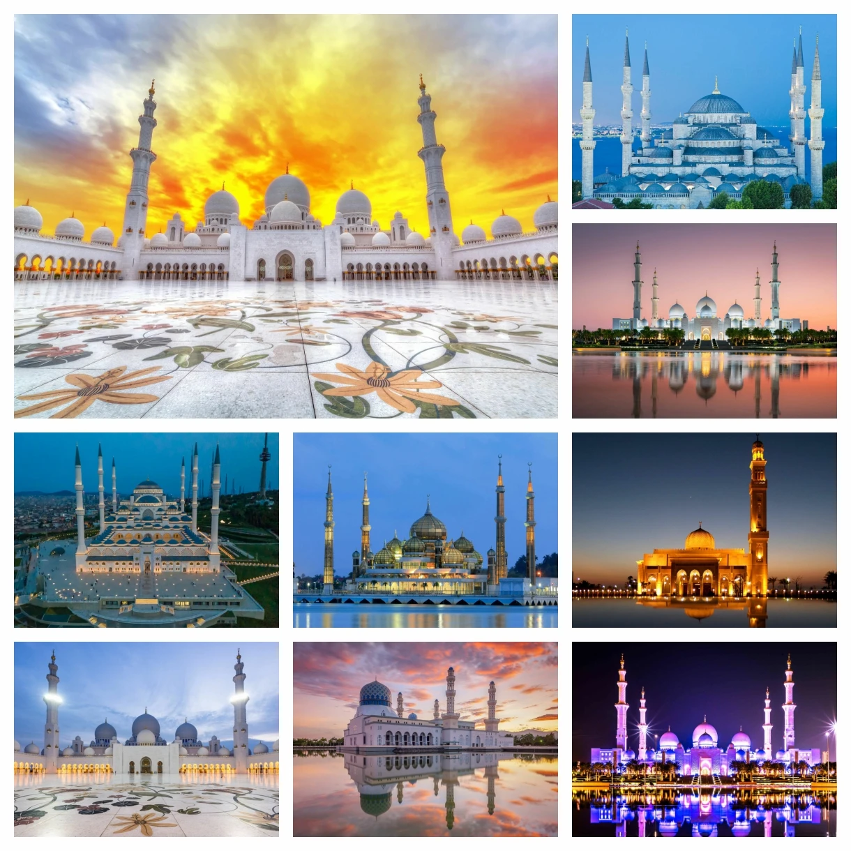 

DIY Mosque Landscape Full Diamond Embroidery Painting Religion Cross Stitch Rhinestone Pictures Wall Art Mosaic Craft Home Decor