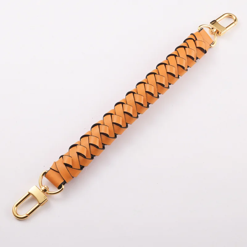 Synthetic Second Grade Leather Braided Hand-carried Handle Strap For Designer Women Handbag Lady Shoulder Bucket Bag Replacement