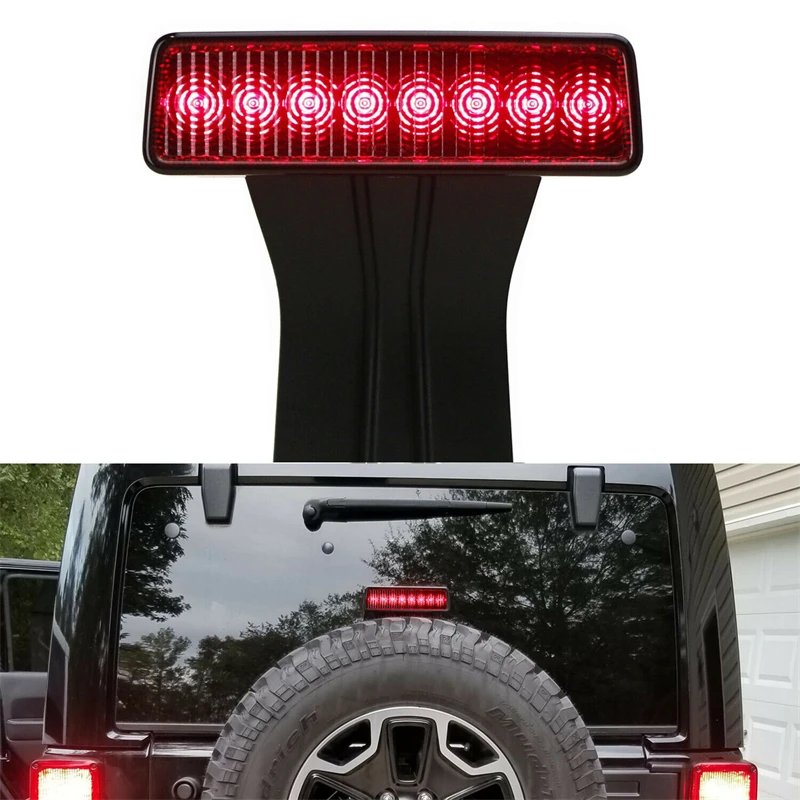 

8 светодисветодиодный с высоким креплением черный 3-й тормозной стробоскоп функциональный свет для 07-18 Jeep Wrangler JK OEM:68048581AA автомобильные аксе...
