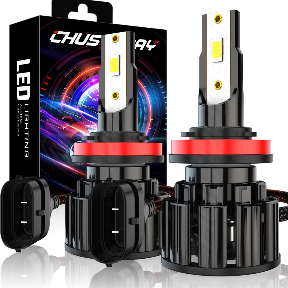 

CHUSYYRAY Car lights H11 Led Car Headlight Bulbs H8 H9 H11B Easy To Install 12000LM 6000K IP68 Waterproof Car accsesories