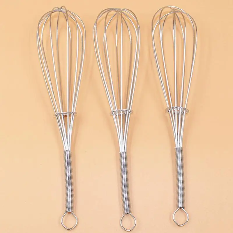 

Manual Egg Whisk Beater Stainless Steel Balloon Wire Balloon Coil Style Stirring Mixing Cream Milk Tea Mixer Home Kitchen Tools