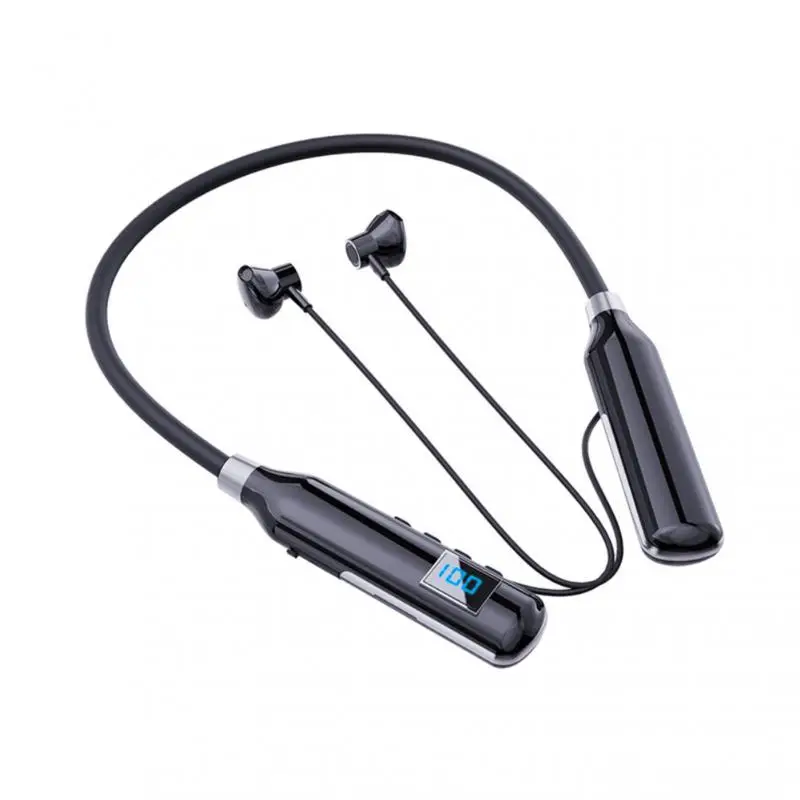 

Новая спортивная Гарнитура Bluetooth 5,0 для бега, беспроводные наушники, магнитные наушники с шейным ремешком, стерео водонепроницаемые шумопод...