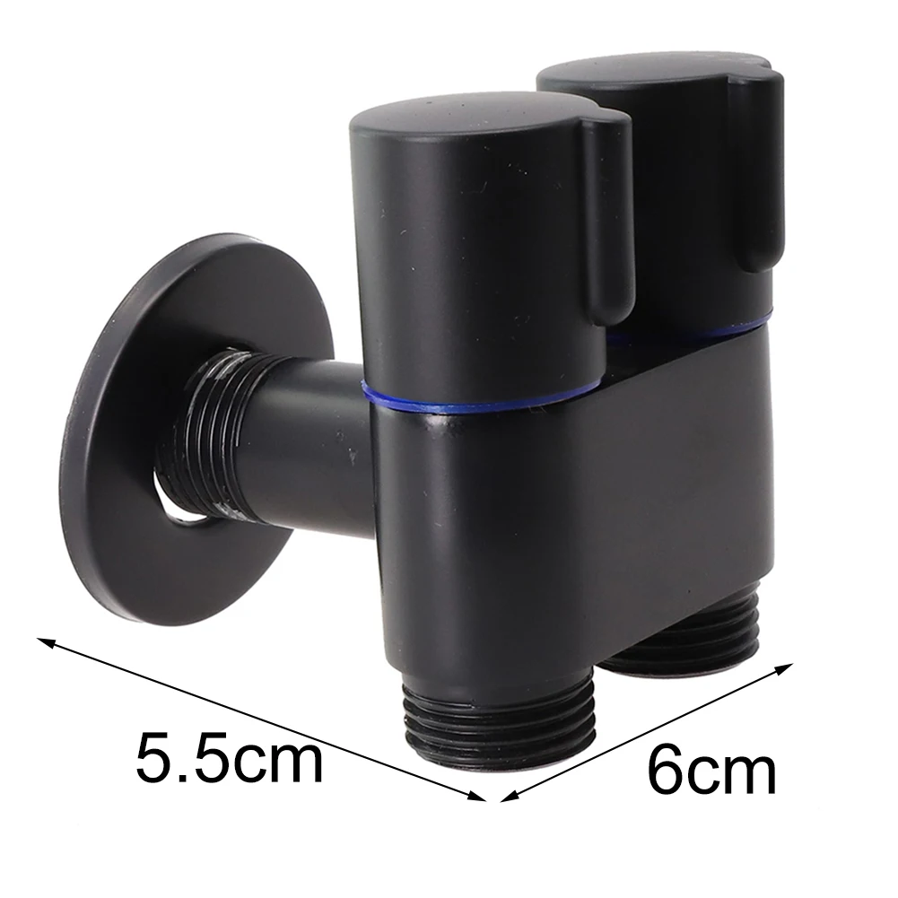 

G1/2 1 In Two Out Double Control Washing Machine Faucet Toilet Triangle Valve Kitchen Sink Bathroom Basin Faucet Accessories