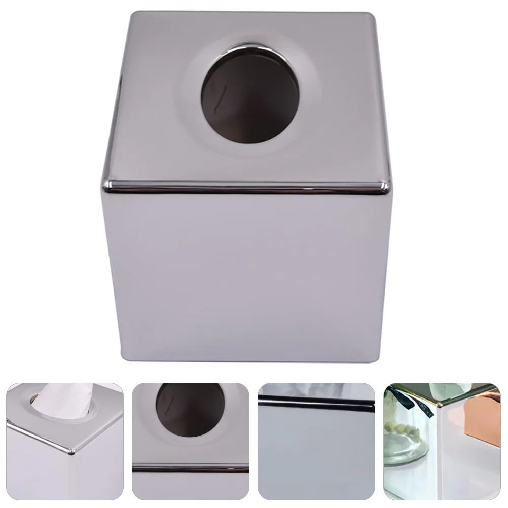

Tissue Holder Box Paper Cover Napkin Dispenser Metal Towel Facial Stand Roll Toilet Square Desktop Standing Storage Bathroom
