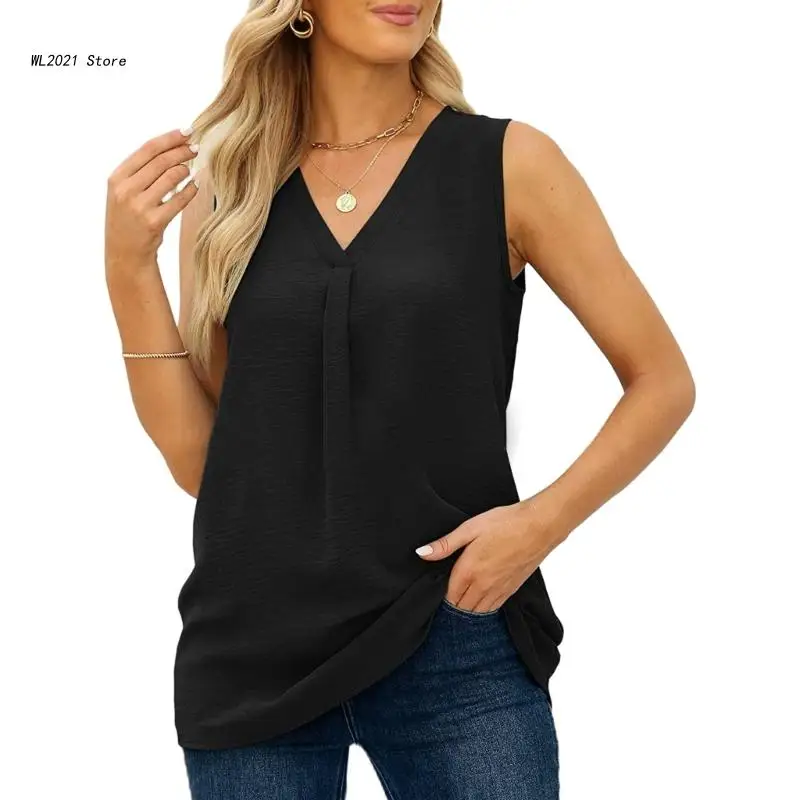 

Женский однотонный топ на бретельках, Свободный жилет без рукавов, женский топ с V-образным вырезом, Клубная одежда