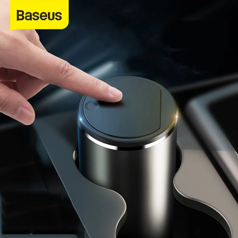 

Baseus Alloy Car Trash Can Auto Organizer Storage Bag Car Garbage Bin Ashtray Dust Case Holder Auto Accessories