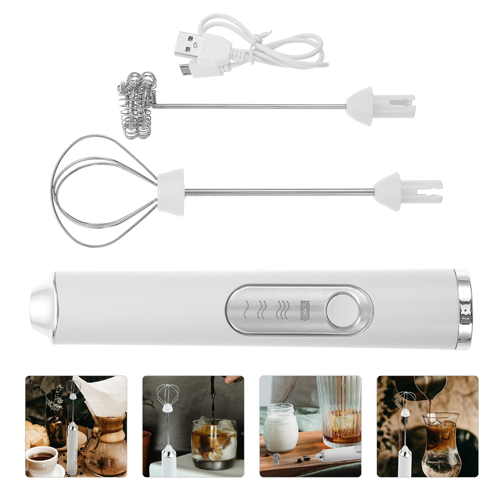 

1 Set Stainless Steel Electric Frother Coffee Stirrer Kitchen Gadgets