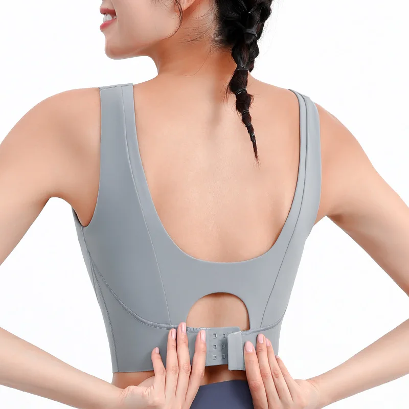 Nylon Top Women Bra Shockproof High Intensity Running Gather and Shape One Piece Shock Absorbing Yoga Sports Bra for Women Gym