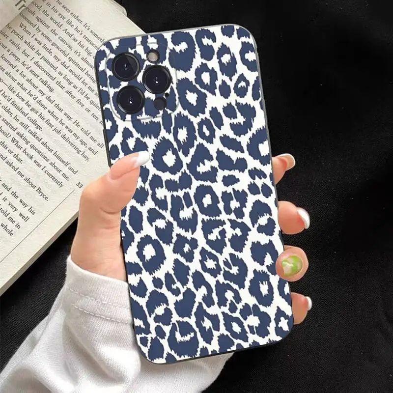 Leopard print Phone Case Silicone Soft for iphone 14 13 12 11 Pro Mini XS MAX 8 7 6 Plus X XS XR Cover