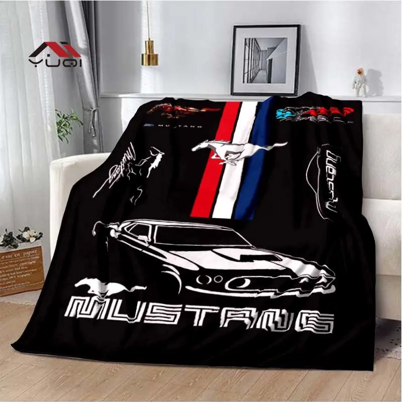 

Mustang Ford Car Pattern Throw Blanket Warm Blanket for Home, Picnic, Travel, Office,Plane for Adults, Kids, Elderly 6 Sizes