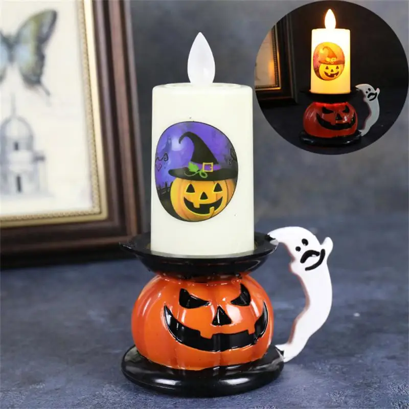 

Led Light Candle Mood Lighting Handcrafted Details High Quality Exquisite Craftsmanship Durable Material Skull Pumpkin Candle