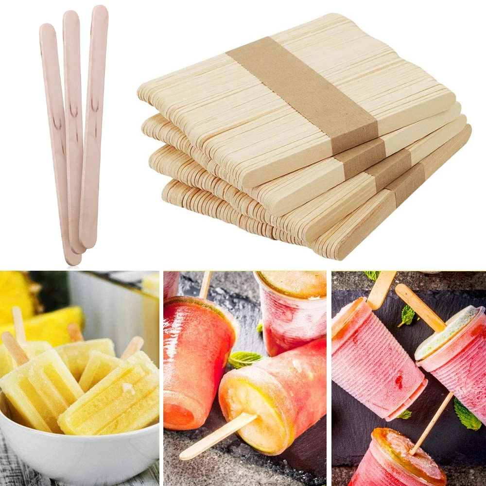 

50/100pcs Popsicle Sticks Pure Natural Wooden Pop Wood Hand Crafts Art Ice Cream Sticks Popsicle Accessories Dropshipping
