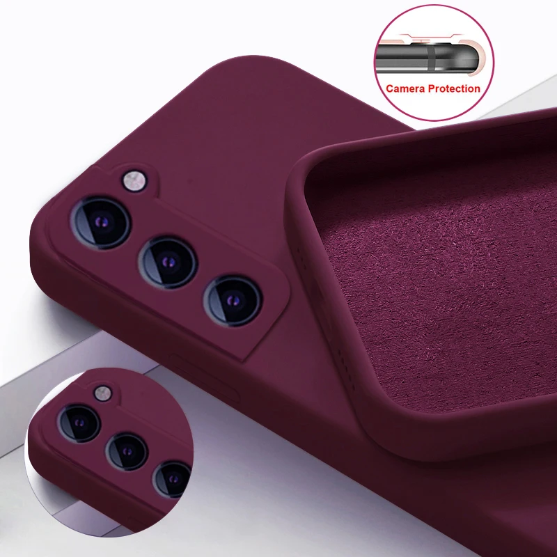 

Official Square Liquid Silicone Case For Samsung Galaxy S22 S21 S20 Ultra FE S10 Plus A73 A72 A71 A53 A52 A33 A32 5G 4G Cover